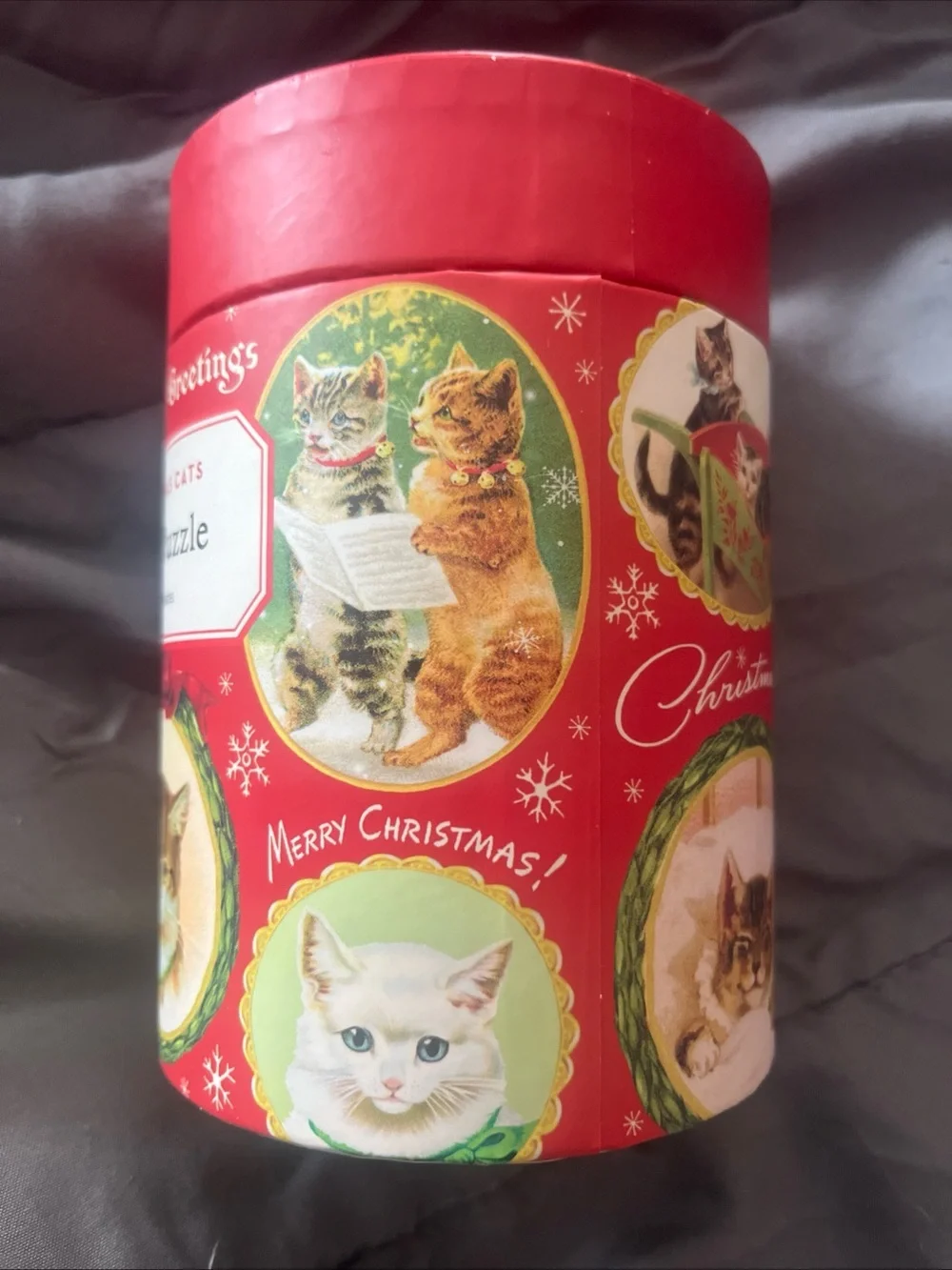 Christmas Cats Mini Puzzle - Red
